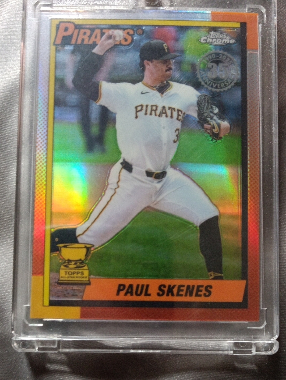 Topps Chrome Paul Skenes  Rookie Cup.Pirates Baseball Card - Orange Accents